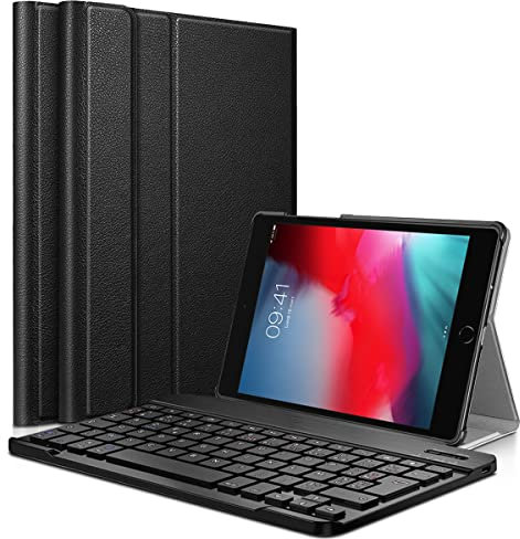 Housse Étui de Protection Noir avec Clavier Bluetooth Azerty Français pour Apple iPad Mini 5 / Mini 4 7.9 Pouces