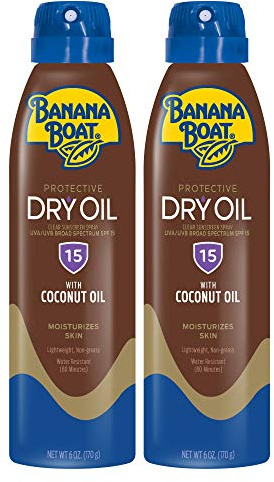 Banana Boat Continuous Spf#15 Spray Dry Oil 6oz (2 Pack) by Banana Boat