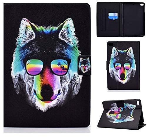 Case for iPad Mini 2/3/4/5 Case, iPad Mini 5th/4th generation 7.9'' Cover Slim Folio Wallet Stand Case with Auto Sleep/Wake Card Slot for iPad Mini 5 4 3 2 1 Tablet - Cool wolf