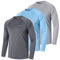 ZENGVEE 3er Pack UV Shirt Herren Rashguard UPF 50+ UV Schutz Shirt Schwimmshirt Herren Lässig Sonnenschutz Sport Tshirt Männer Atmungsaktiv für Wasser Surfen Schwimmen (0618-Gray Blue Darkgray-M)