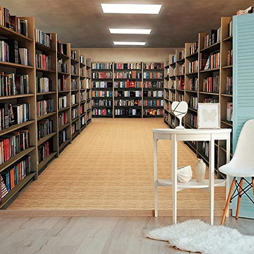 XTSWallpaper Fototapete 3D Effekt 140X70Cm Bibliothek Bücherregal Bücher Vlies Tapete Moderne Wandtapete Wandbild Hintergrundbild Wanddeko Für Wohnzimmer Schlafzimmer Küche Büro Flur Dekoration