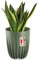KADAX Pot de Fleurs en Plastique avec Matériaux Naturels - Moderne avec Motif Géométrique - Rond avec Insert - Naturel (∅ 19 cm, Vert Foncé)