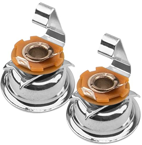 Yootones Lot de 2 prises jack de sortie stéréo pour guitare 6,35 mm compatibles avec Fender Telecaster TL basse électrique, ukulélé Argenté