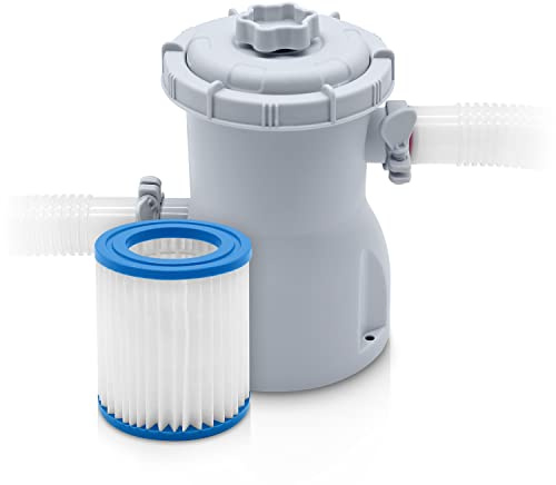 DARDARUGA Pompe filtre PURE CLEAN 300 pour Piscine hors terre, silencieuse, 1136 litresheure, filtre 1015 Micron inclus, faible consommation (seulement 20 w), filtres lavables, pièces de rechange