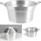 OISE ART STORE Trade Shop - Caldaia Pentolone in Alluminio Pesante con Manici Spazzolata Grigio per Conserve -Diametro 24cm -
