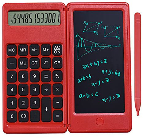 Calculator 6 Inch Calculators Desktop Financial Calculator LCD Writing Tablet Digital Drawing Pad Foldable Calculator 12 Digits Display with Stylus Pen Erase Button for Home Use Desktop Calculator