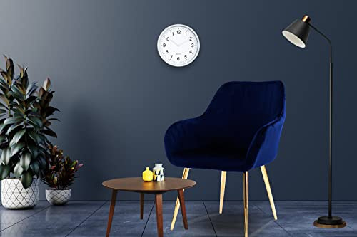 HYGRAD BUILT TO SURVIVE Velvet Dining Chairs, Dressing table chair with Backrest, for Living Room/Bedroom/Kitchen, Upholstered Velvet Seat, Golden Metal Legs (2, Blue)