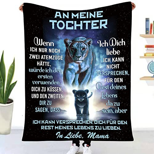 YGFADH Personalisierte Decke An Meine Tochter von Mama, Super Weich Kuscheldecke Geschenk, Mutter für Töchter Deutsche Briefdecke Positiv Ermutigen Wohndecke für TV-Decke (für Töchter 5,150 * 200cm)