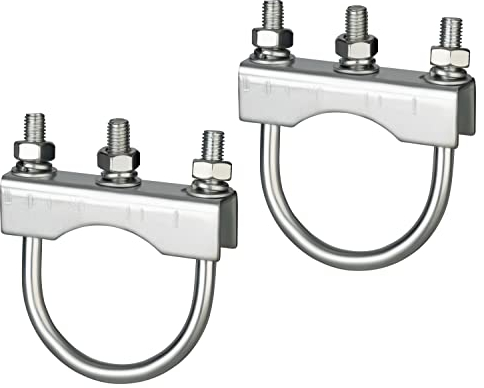 2x Stützradhalterung 70mm für PKW Anhänger, Stützradschelle für runde Deichseln, Rohrschellen aus Stahl, Anhängerzubehör und Nachrüstung