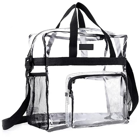 Dafencar Tasche Transparent, 30 x 30 x 15cm Tasche Transparent Groß, Transparente Bibliothek Tasche, Transparente Bib Tasche, Durchsichtige Taschen