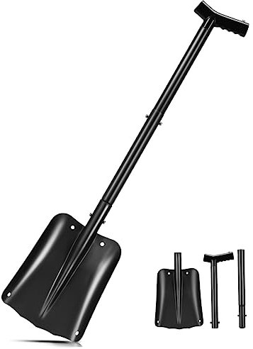 IWOWHERO Schneeschaufel Mit Ergonomischem Griff Teleskopierbar Und Frostbeständig Ideal Für Das Schneeräumen Und Eiskratzen