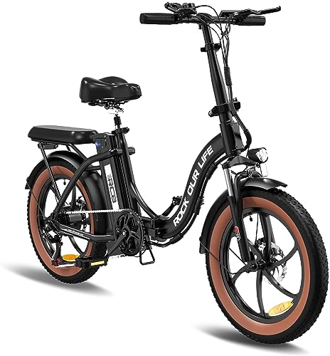 RCB 20“ Fat Tire E Bike, Elektrofahrrad Klapprad, 36V12Ah Lithium-Akku, 7-Gang Off-Road Mountainbike, Reichweite bis zu 80km, Herren und Damen Pendler Ebike