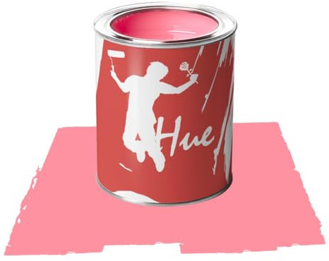 VERNICE HUE Pittura acrilica lavabile per interni ecologica colori formato 0,75 L Rosa Bambola