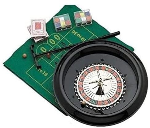 NSSXSN Russisches Roulette-Anzugspiel, Kunststoff-Desktop-Rad mit Zähltuch, Stahlkugeln, Rechen, Chips, Spielkarten für den Heimgebrauch