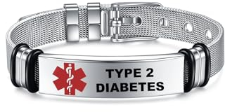 AITENME Medical Armband für Damen Männer Armreif,Personalisierte Medizinische Alert ID Notfallarmband Medizinisch Damen Uhrenarmband,Medizinischer Armband aus Edelstahl (TYPE 2)