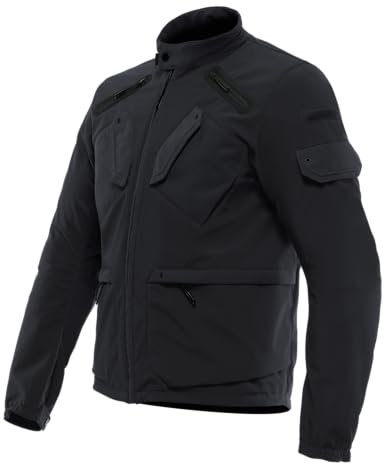 Dainese - Lario Tex Jacket, Chaqueta de Moto Urbana, con Protectores Extraíbles, Tejido Ventilado, Hombre, Negro, 50