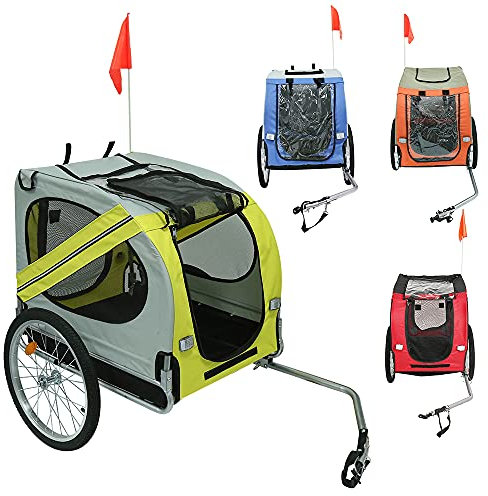 Hundeanhänger für Fahrrad, 3 in1 Fahrradanhänger Hunde,Haustier Transportwagen Anhänger für Jogger und Fahrrad Kann Haustiere bis zu 40 kg tragen (137 * 73 * 90cm (gelbgrau))