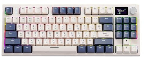 Yominerr K86 Teclado MecáNico Ruso Trimodo RGB Intercambiable en Caliente Teclado InaláMbrico Ruso para Juegos Bluetooth,C