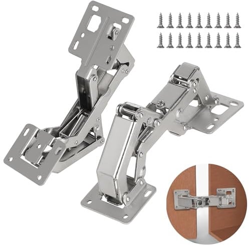EFUTURETIME 2 x Schrankscharniere 175 Grad Aufschraubscharnier Softclose Einstellbare mit 18 Schrauben, Türscharniere für Holztüren, Schrank