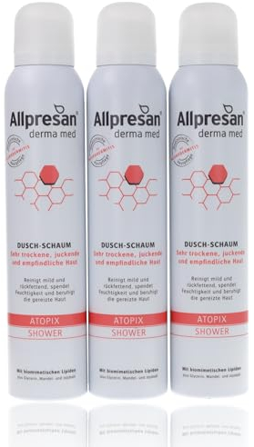 Allpresan Derma med Dusch-Schaum ATOPIX SHOWER -Zur milden Reinigung der Haut bei Neurodermitis - 200 ml (3er Pack)