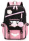 Roffatide Anime Cinnamoroll Print Business Casual Laptop Schultern Rucksack Reise Wandern Daypacks Rucksack 17 Zoll Rosa (mit niedlichen Anhängern)