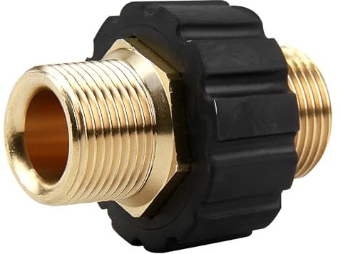 Schnellverbinder Adapter M22 x 1,5 Metrisches Gewinde für Hochdruckreiniger, Kompatibel mit K, HD & HDs Serien, Messing Kupplung mit 14 mm Innendurchmesser – Robust und Langlebig