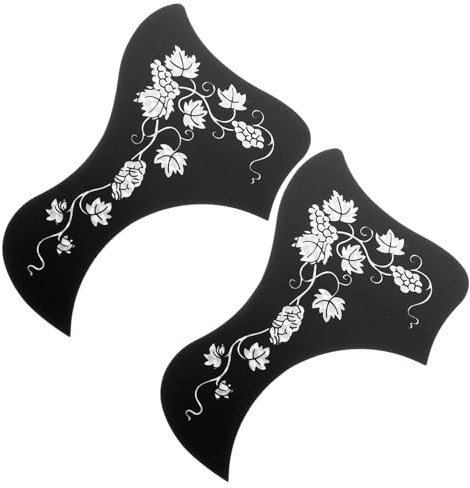 Gitarren Schlagbrett für Akustikgitarre, Pvc, Silber, 2 Stück | Kratzschutzplatte mit Glatter Oberfläche, Leicht und Tragbar, Passend für Gitarre, Zubehör für Musiker