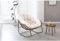 maiqiken Schaukelstühle Grand Patio Schaukelstuhl, Übergrößer Rattan Eierschaukelstuhl, Komfortabler Rockstuhl mit Dicker Polsterung für Balkon, Terrasse, Garten, Hinterhof, Veranda, Weiß