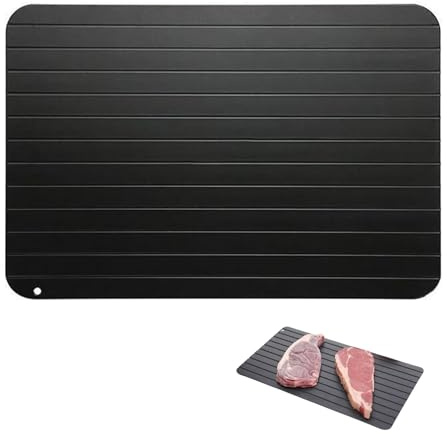 Bandeja de Descongelación Rápida,Bandejas de Descongelacións Rápida Negro Bandejas Descongelacións Aluminio para Descongelar Carne Pescado y Alimentos Congelados Gadgets de Cocina Originales