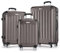 MERISH Reisekoffer Koffer Kofferset Trolleys Zwillingsrollen 3tlg. Hartschale in 9 Farben (Braun, Set)