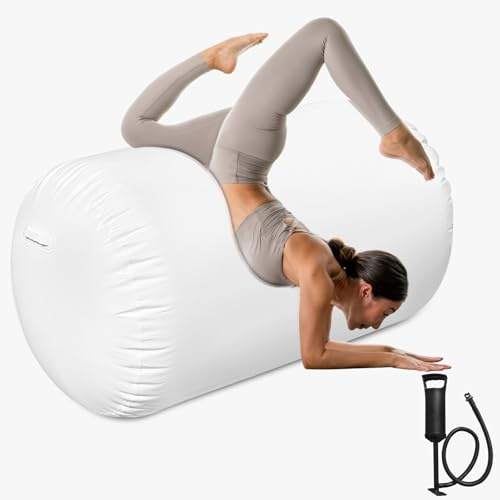 Heipigo Air Rolle Turnen Aufblasbare Air Roll 120x80cm/120x60cm, PVC Gymnastik rolle Tumbling Air Barrel, Rückhandfeder Trainer mit Luftpumpe für, Cheerleading, Yoga & Gym