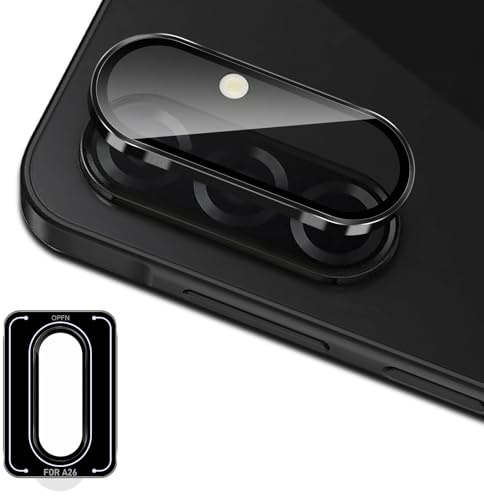 LiiLaa Kameraschutz für Samsung Galaxy A26 5G, Volle Bedeckung Objektivschutz, 9H Härte Kamera Schutz Glas Folie, Anti-Kratzen Individuelle Ring aus Metall Linse Schutzfolie