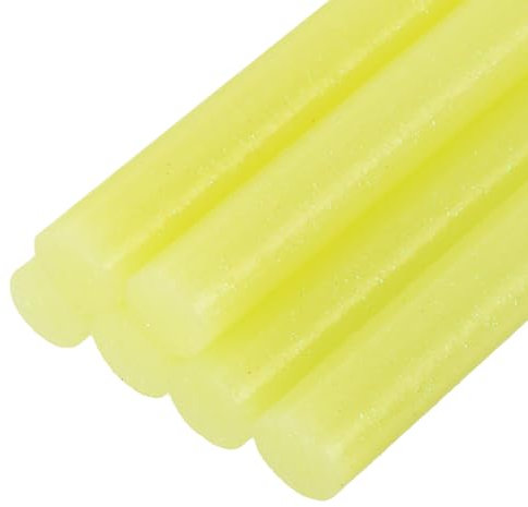 sourcing map 6pcs Mini Hot Glue Sticks for Glue Gun 11mm x 100mm Large Glue Sticks, Glitter Yellow