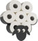 PRIMEGA Porte-Rouleau de Papier Toilette Mural en Forme de Mouton en métal Noir