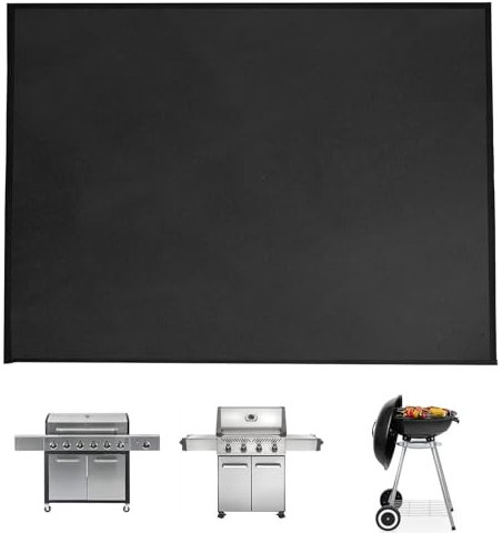Grillmatte unter Grillplatte – verdickte Untergrillmatte | feuerhemmende Matte öldicht hitzebeständig Bodenschutzmatte | Indoor Kaminmatten Home Brandschutz für verschiedene Grills Camping und
