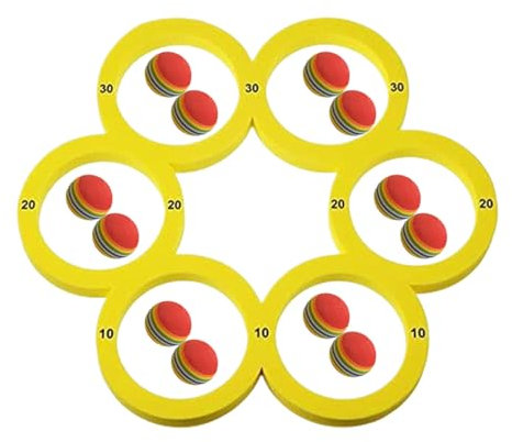 Jouet d'eau De Piscine, Jouets De Piscine, Jeu Flottant d'eau, avec 12 Balles, Boule Arc-en-c- Lumineuse Et Douce, 31,9x28,7x1cm, pour Les Amis, Les Enfant, Les Adultes, Les Filles, Les Garçons