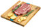 Tagliere in legno 24,5 x 30 x 1,7 cm, bambù e legno antibatterico in resina epossidica incorporata, tagliere decorativo massiccio, tagliere da cucina per tagliare carne o verdure