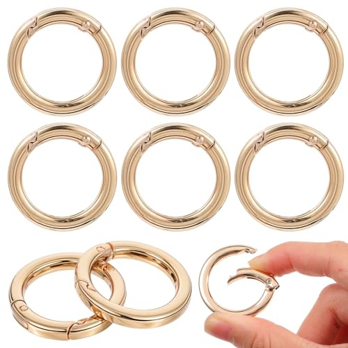 8 Stück Karabinerhaken Rund 25mm O-Ring Schlüsselringe Karabiner Rund Zinklegierung Runde Karabiner für Schlüsselbund DIY Taschen