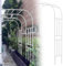 Pergola semicircolare in metallo per piante rampicanti, larghezza: 0,6/1,2/1,8/2/2,5/2,7/3,0 m, traliccio in acciaio bianco per rose, larghezza 240 x altezza 240 cm, perfetto per decorazioni esterne.