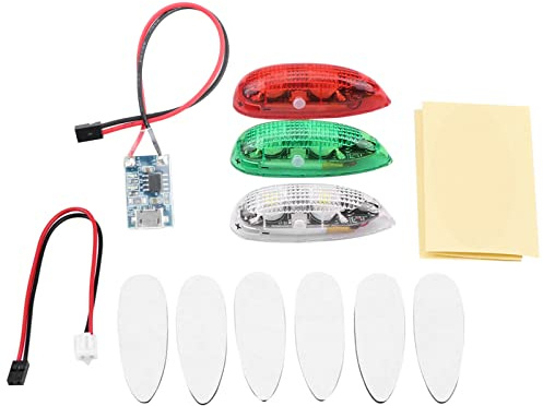 LUCKDANO Drohnenlicht, LED-Drohnenlichter, RC-Licht für Drohnen, 3 Stück, Kabellos, Hell, 500 M Sichtbarkeit, Form, Modi, 3,7 V, 85 MAh, mit 2 Ladekabeln