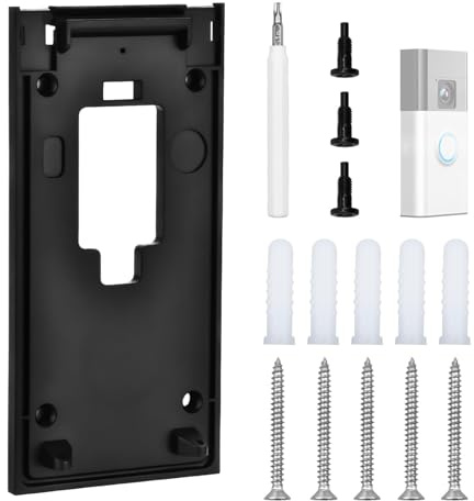 Lytari No-Drill Door Bell Mount for Ring Video Door-bell 2020 Release Wall Mount Bracket Back Plate Strong Adhesive Door Bell Holder Mounting Kit Accessories for Door Wall Apartment Home Office