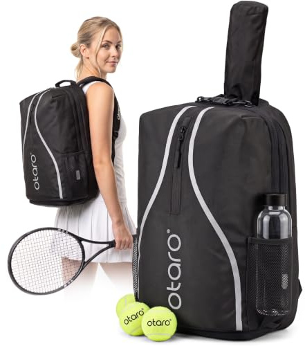Otaro Tennis Rucksack mit Schuhfach & Laptopfach | 30 L | Tennistasche Herren & Damen inkl. Regenschutz | Tennisschläger Tasche für 2 Rackets | Tennisrucksack Kompakt & Alltagstauglich