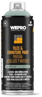 MTN WEPRO Pintura Azulejos y Muebles Verde Salvia, Spray 400ml