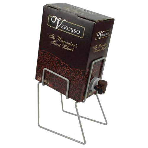 Nohawa Bundle: Verosso Rosso 3L Bag in Box Wein-Set inkl. Metall-Ständer | Roter italienischer Qualitätswein trocken im Schlauch-Beutel BiB mit Zapfhahn & Halterung