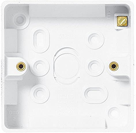 Merriway bh04934 Moldeado Interruptor de luz Superficie Cajas de conexión empotrable (20 mm de Profundidad, Juego de 2 Piezas