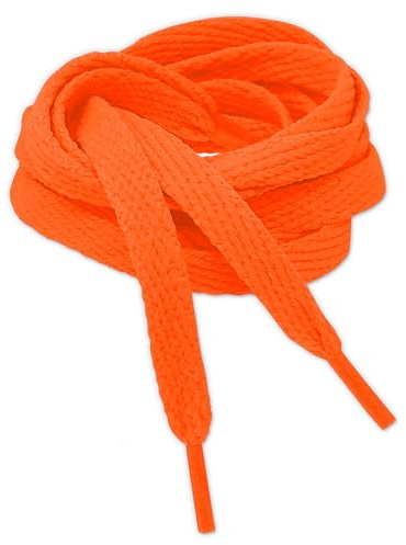 Kilter Lacci Piatti Per Scarpe Da Ginnastica, Sportive, Stringate E Stivali (8 x 120 centimetri (1 accoppiamento), Neon Arancio)