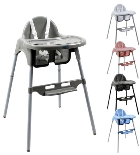 Monsieur Bébé - Chaise haute enfant, réglable hauteur et tablette - Plusieurs coloris