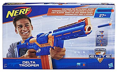 Hasbro E1911 Nerf N-Strike Elite Delta Trooper, Spielzeugblaster mit ansteckbarer Schulterstütze