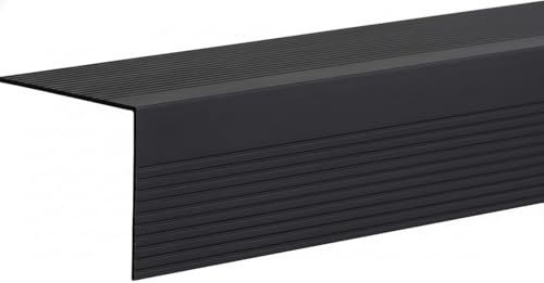 TMH Stair Nosing, Stair Edge Protector - 48 Long, Stair Nose Molding - Dark Bronze Anodized (Black) More Options Available