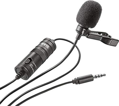 BOYA BY-M1 - Micrófono Lavalier de 3,5 mm para smartphones y cámaras con puerto de micrófono